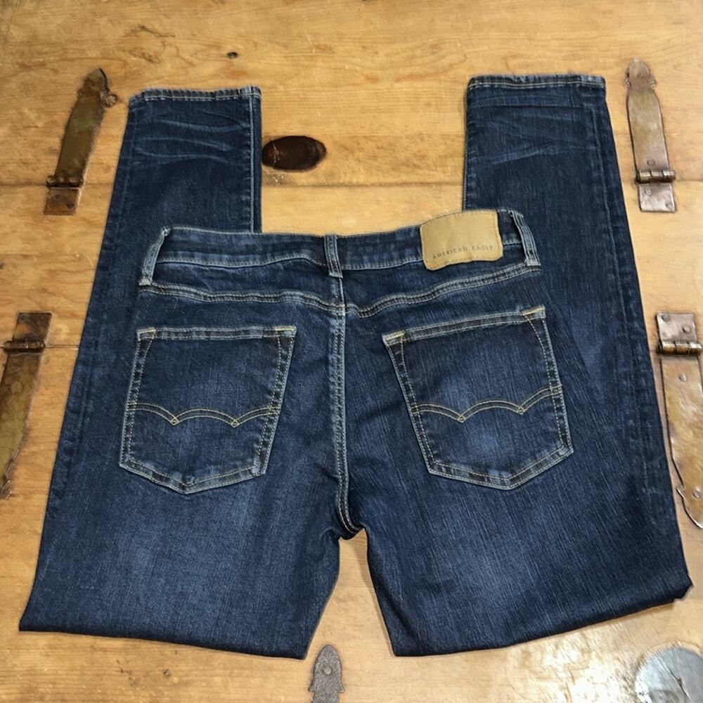 Mens American Eagle Outfitters Dark Blue Slim Denim Size 29 - Picture 2 of 11